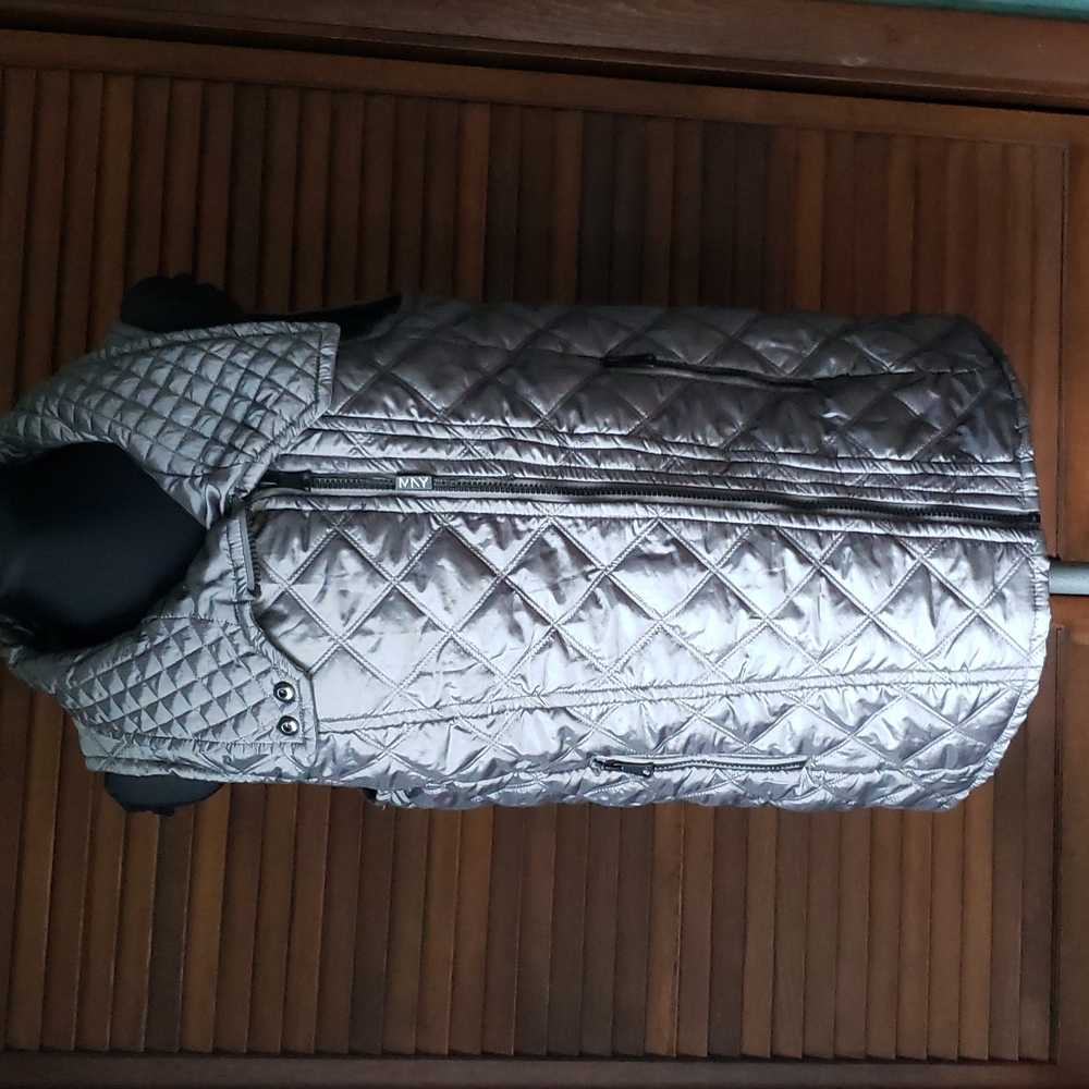 Marc New York Silver Quilted Vest Size Small NWOT
